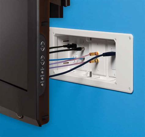 cable tv electrical box|recessed media box with outlet.